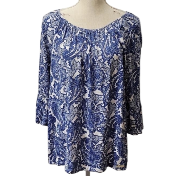 Michael Michael Kors Blue and White Relaxed Blouse - Picture 1 of 4